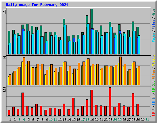 Daily usage for February 2024