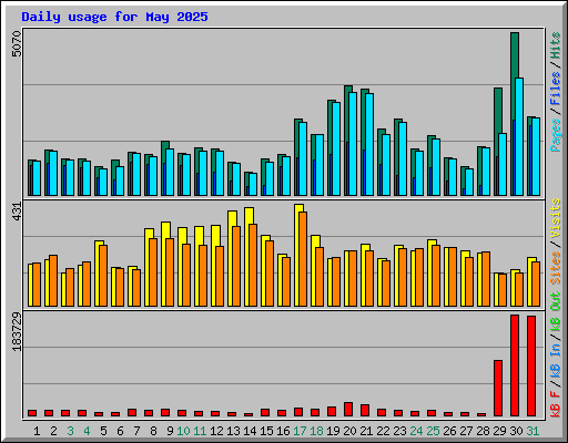 Daily usage for May 2025