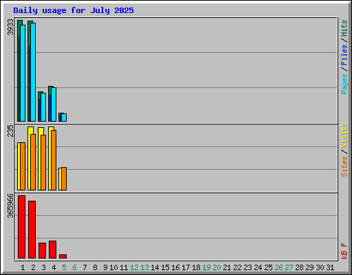 Daily usage for July 2025