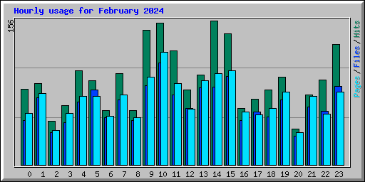 Hourly usage for February 2024