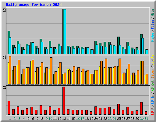 Daily usage for March 2024