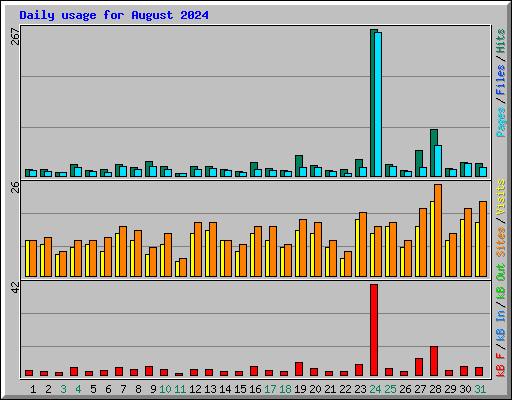 Daily usage for August 2024