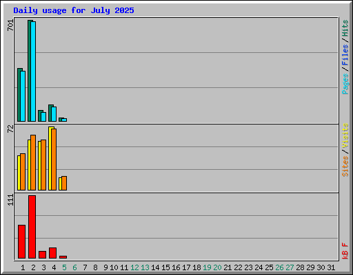 Daily usage for July 2025