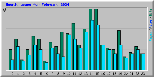 Hourly usage for February 2024