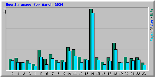 Hourly usage for March 2024