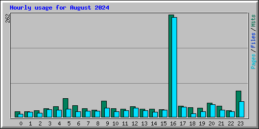 Hourly usage for August 2024